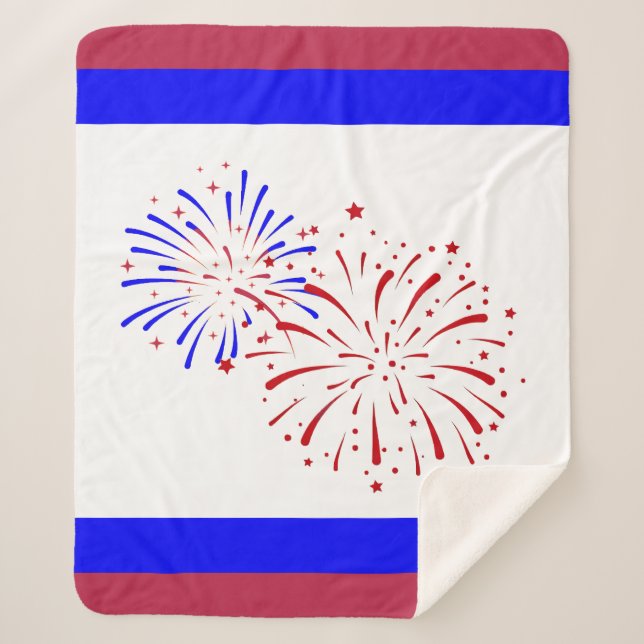 Red, White & Blue Sherpa Blanket (Front)