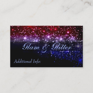 Red White & Blue Sparkle Business Card
