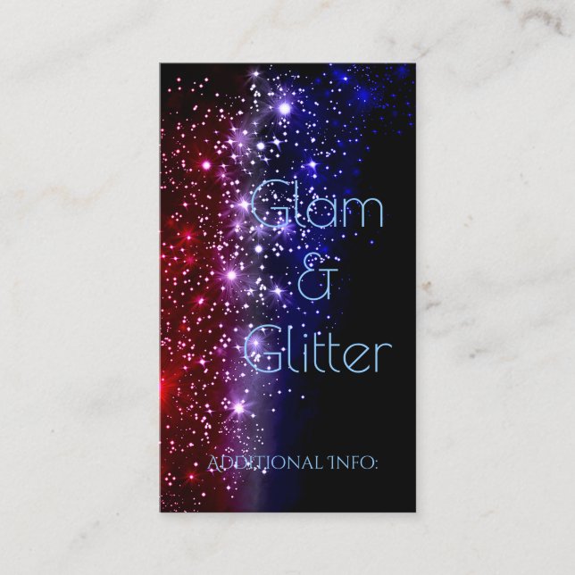 Red White & Blue Sparkle Business Card 2 (Front)