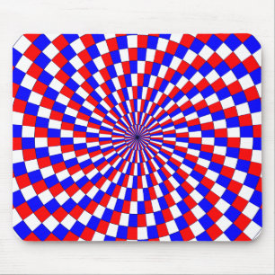 Red White Blue Spiral by Kenneth Yoncich Mouse Pad