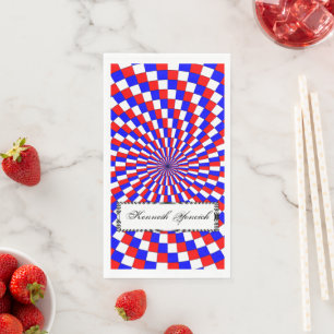 Red White Blue Spiral by Kenneth Yoncich Napkin