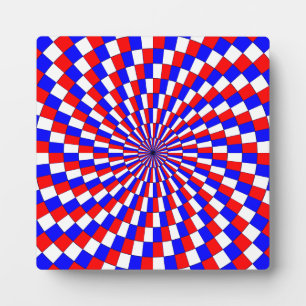Red White Blue Spiral by Kenneth Yoncich Plaque