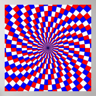 Red White Blue Spiral by Kenneth Yoncich Poster