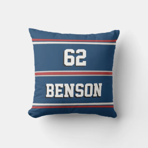 Red White Blue Sports Stripes to Customise Cushion