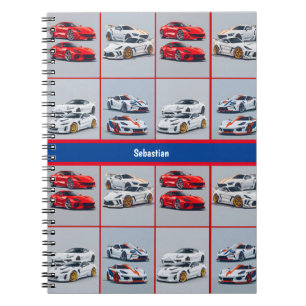 Red White Blue Sporty Sports Cars Teen Journal