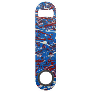 Red White Blue Stainless Steel Bottle Opener