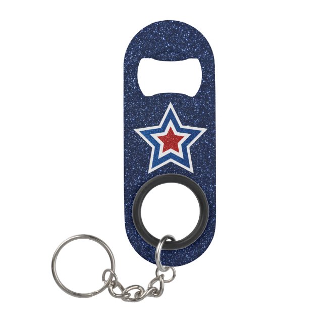 Red, White, Blue Star July 4 Glitter (Front)