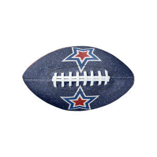 Red, White, Blue Star July 4 Glitter Football