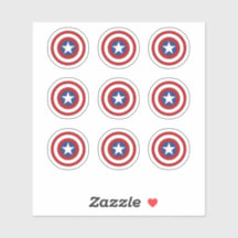 Red/White/Blue Star Round Target Sticker