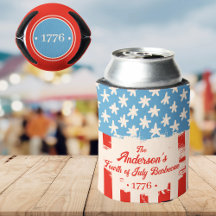 Red White &Blue Star & Stripe Family Name Barbecue