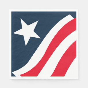 Red White Blue Star & Stripes Paper Napkins
