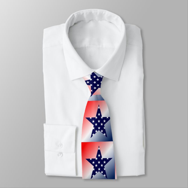 Red, White , Blue Star Tie (Tied)