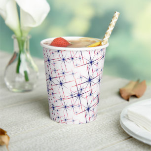 Red white & blue starbursts paper cups