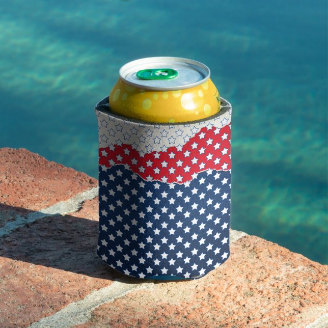 Red White & Blue Stars  Can Cooler (In Situ Pool)