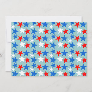 Red White & Blue Stars Invitation