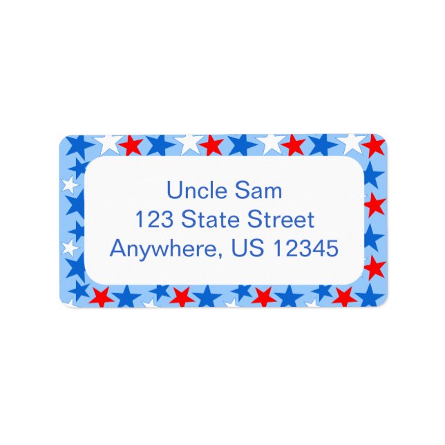 Red White & Blue Stars Label (Front)