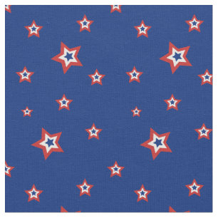 Red, White & Blue Stars Pattern Fabric