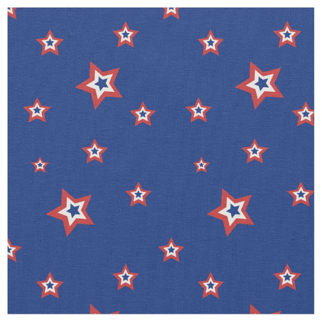Red, White & Blue Stars Pattern Fabric (Close Up)