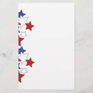 Red, White & Blue stars stationary Stationery