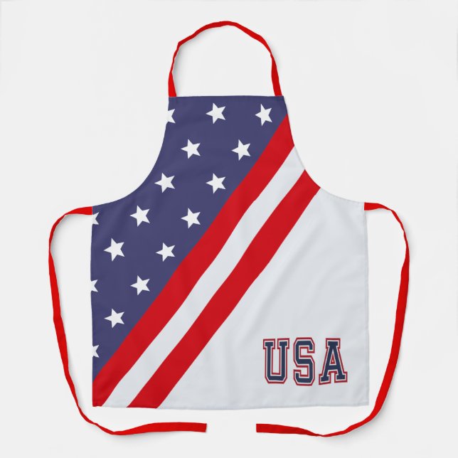 Red, White & Blue Stars & Stripes Apron (Front)