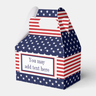 Red White Blue Stars & Stripes Party Favour Boxes