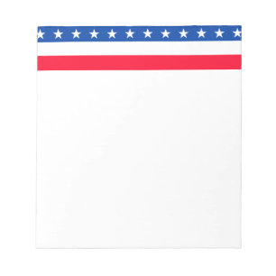 Red White Blue Stars Stripes Patriotic Notepad
