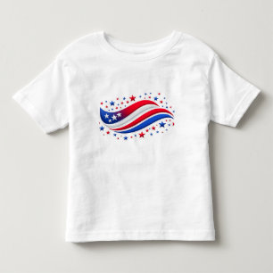 Red White Blue Stars & Wave Design – USA Pride Shi Toddler T-Shirt