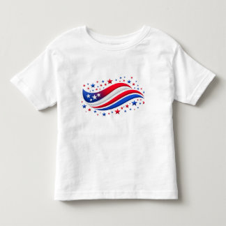 Red White Blue Stars & Wave Design – USA Pride Shi Toddler T-Shirt