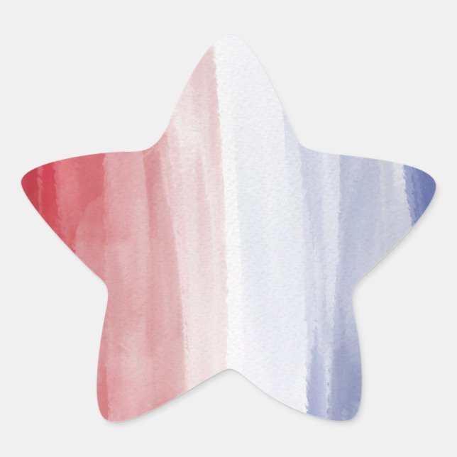 Red White Blue Stripe Star Sticker (Front)