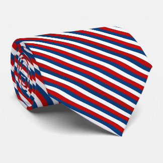 Red White Blue Striped Pattern Tie