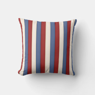 Red, White & Blue Stripes Designed Pillow