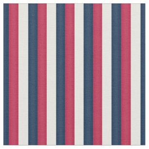 Red White & Blue Stripes (small scale) Fabric
