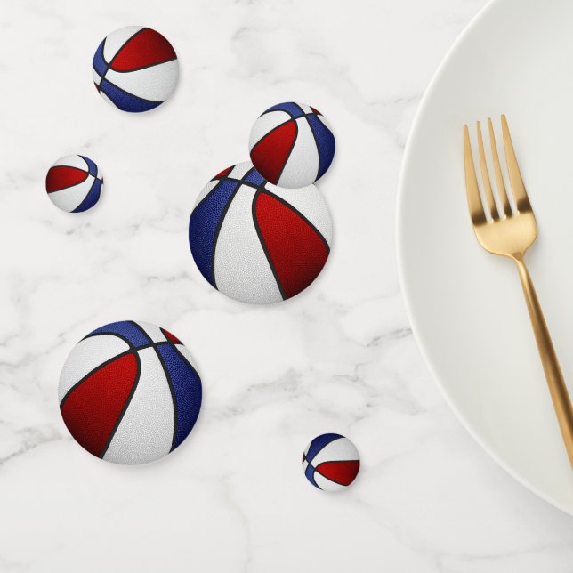 red white blue team colours basketball party confetti (Group)