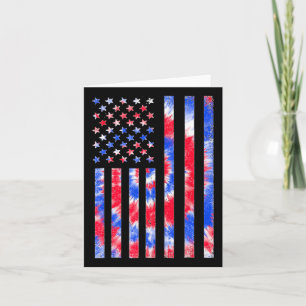 Red White Blue Tie Dye American Flag Vintage 4th O Card