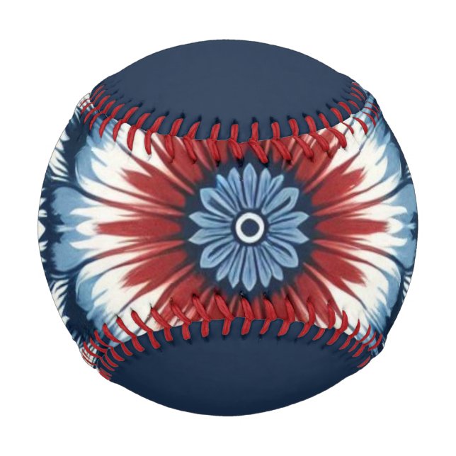 Red, White & Blue Tie-dye Baseball (Front)