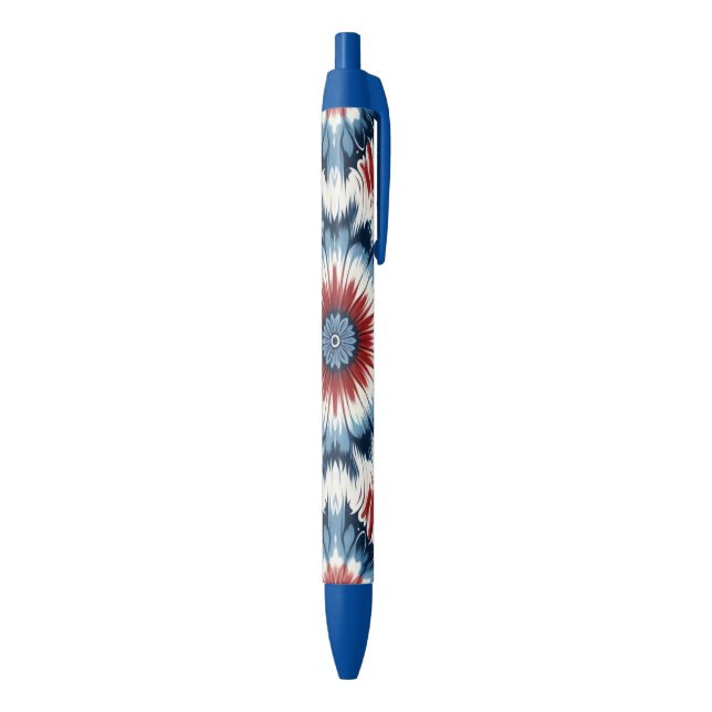 Red, White & Blue Tie-dye Black Ink Pen (Bottom (Vertical))