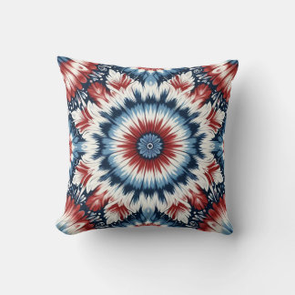 Red, White & Blue Tie-dye Cushion