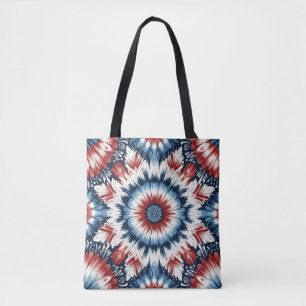 Red, White & Blue Tie-dye Tote Bag