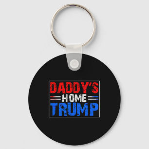 Red White Blue Trump Daddys Home Trump Patriotic 4 Key Ring
