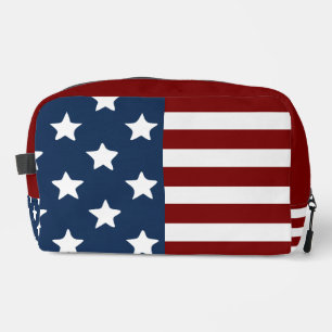 Red White Blue US American Flag Dopp Kit