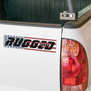 red white blue US Flag RUGGED GEEK Tech Nerd Bumper Sticker