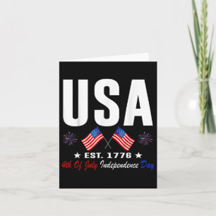 Red White Blue Usa America 4th Of July Patriotic Card
