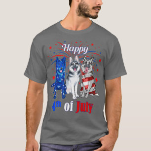 Red White Blue USA American Flag German Shepherd 4 T-Shirt