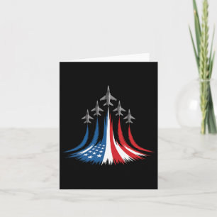 Red White Blue Usa Flag Fighter Jets 4th Of July  Card