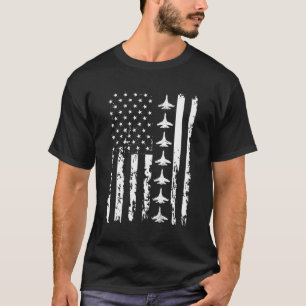 Red White Blue Usa Flag Patriotic Fighter Jets 4Th T-Shirt