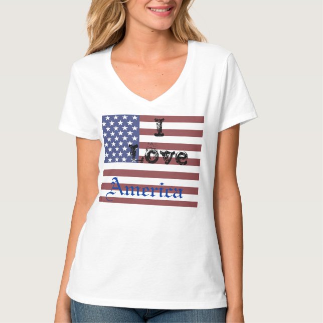 Red White Blue USA Flag Patriotic Liberty Tshirt 5 (Front)