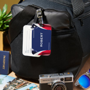 Red White & Blue-USA Flag Stars And Stripes 4 Luggage Tag