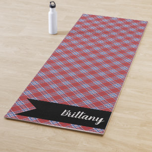Red White Blue USA Patriotic Highland Plaid Yoga Mat