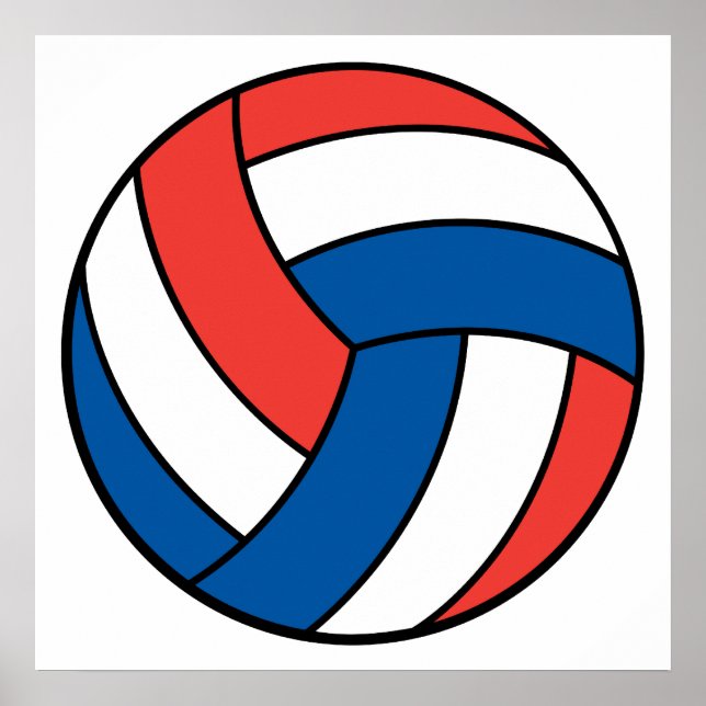 red white blue volleyball poster (Front)