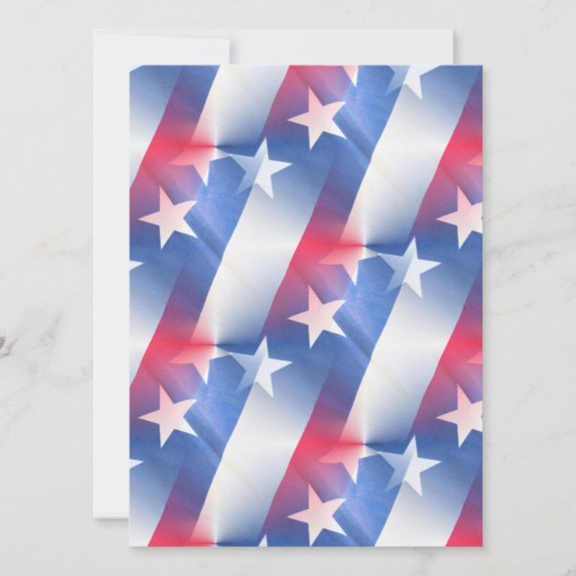 red white blue wedding invitation (Front)